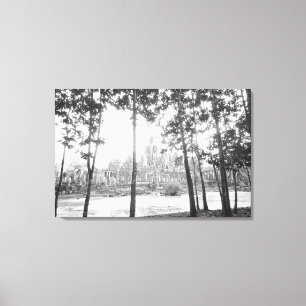 Angkor Cambodia, View of the Bayon Canvas Print