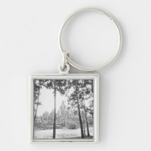 Angkor Cambodia, View of the Bayon Keychain