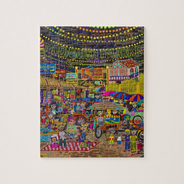 'Angkor Night Market' Jigsaw Puzzle (Vertical)