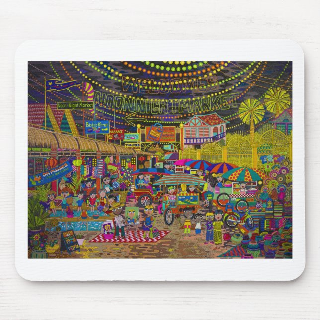 'Angkor Night Market' Mouse Pad (Front)