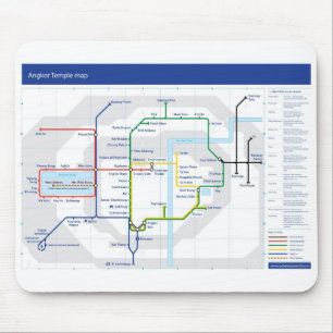 Angkor Temple map mouse mat
