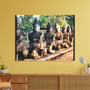 Angkor Thom God Statues Canvas Print