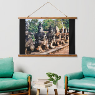 Angkor Thom God Statues Hanging Tapestry