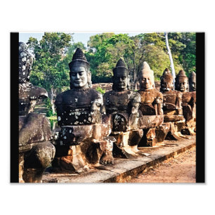 Angkor Thom God Statues Photo Print