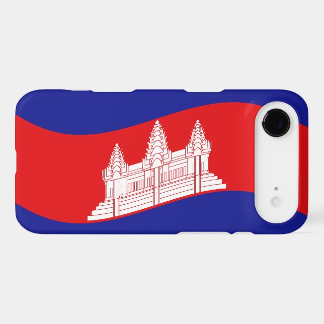 Angkor Vat Drapeau Cambodgien Vague (Verso (Horizontal))