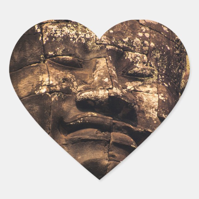 Angkor Wat Buddha Heart Sticker (Front)
