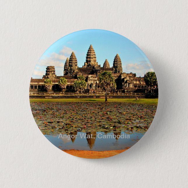 Angkor Wat, Cambodia 2 Inch Round Button (Front)