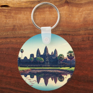 Angkor Wat Cambodia at Dawn Keychain