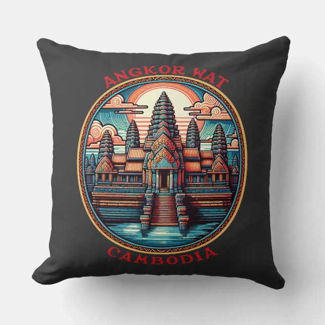 Angkor Wat, Cambodia Throw Pillow (Front)