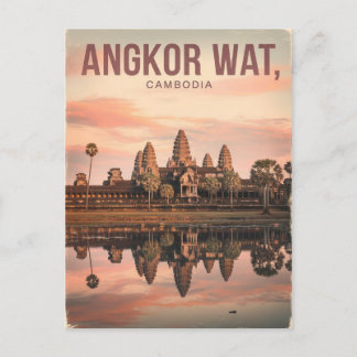 Angkor Wat Cambodia Vintage Postcard