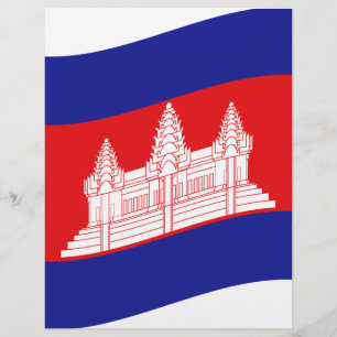 Angkor Wat Cambodian Flag Wave