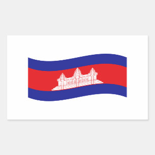 Angkor Wat Cambodian Flag Wave Sticker