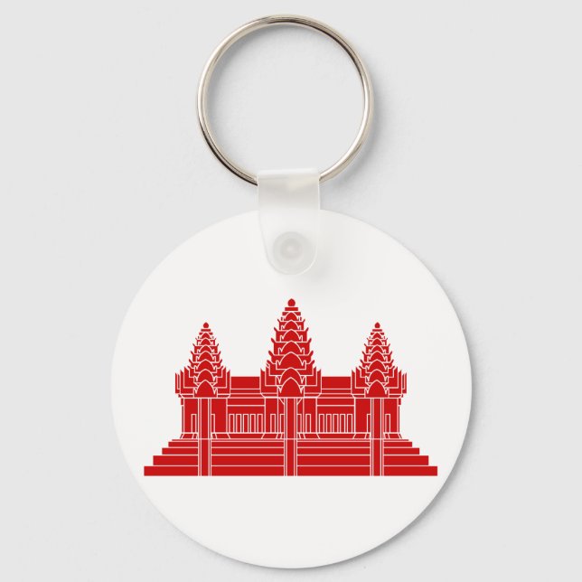 Angkor Wat Cambodian / Khmer Flag Keychain (Front)