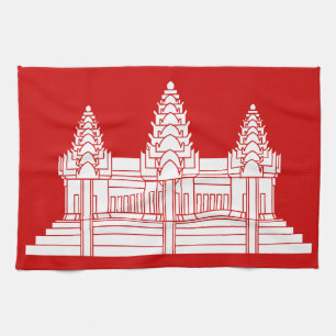 Angkor Wat Cambodian / Khmer Flag Kitchen Towel