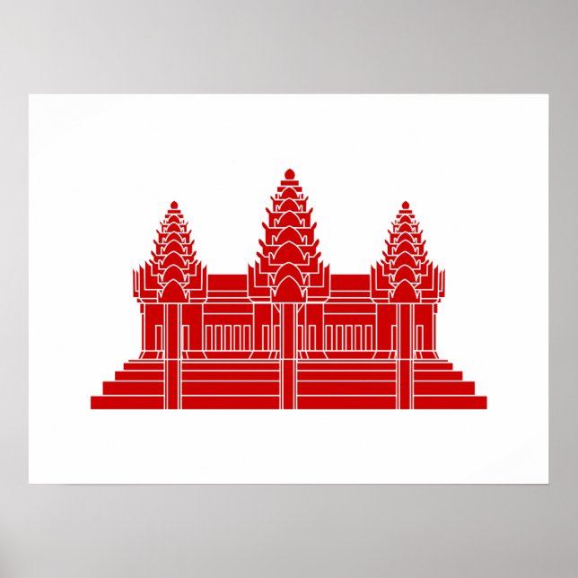 Angkor Wat Cambodian / Khmer Flag Poster (Front)