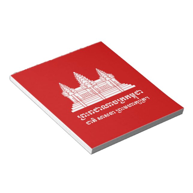 Angkor Wat Cambodian / Khmer Flag with Motto Notepad (Angled)