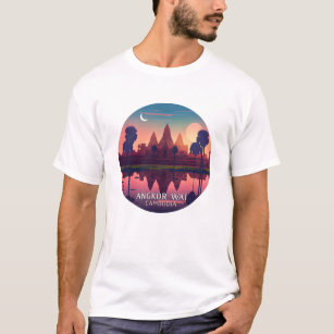 Angkor Wat Sunrise Cambodia Siem Reap Retro T-Shirt