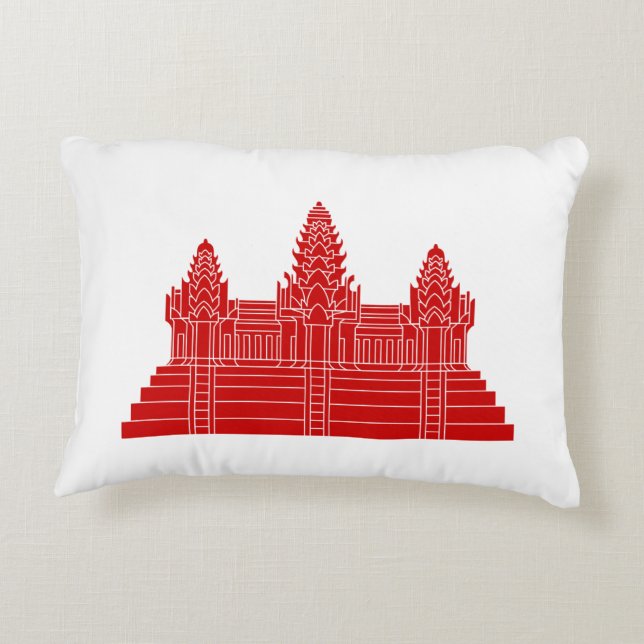 Angkor Wat Ver.2.0. Khmer Temple Accent Pillow (Back)