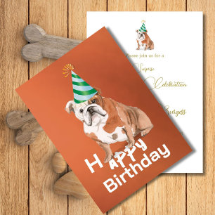 Anglais Bull Dog Anniversaire Fête Invitation