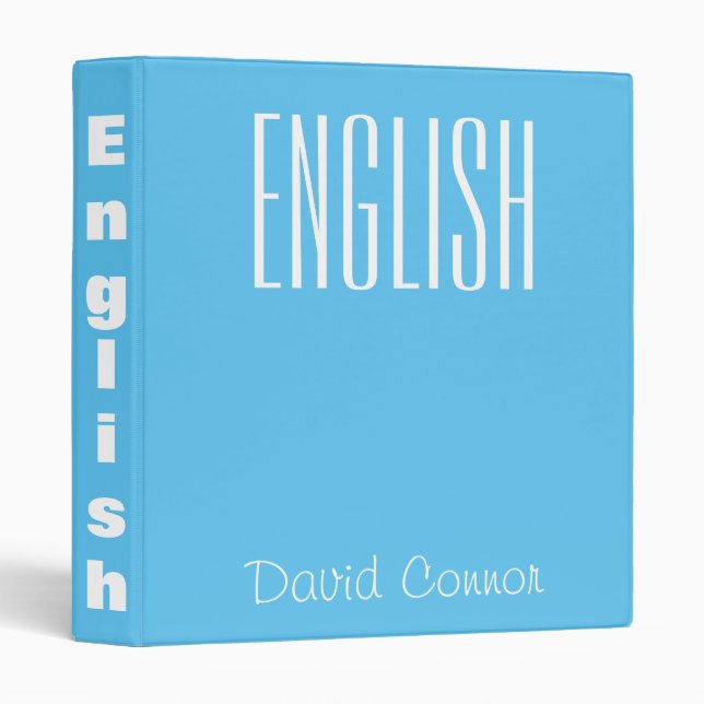 Anglais classeur à 3 anneaux (Devant/Côté)