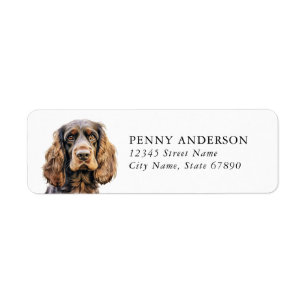 Anglais Cocker Spaniel Dog Retourner l'adresse Éti