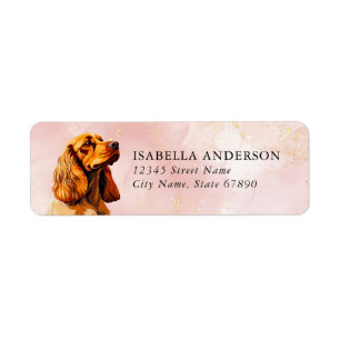 Anglais Cocker Spaniel Dog Retourner l'adresse Éti