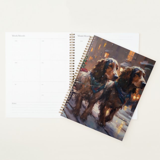 Anglais Cocker Spaniel Noël Festin Saison (Devant avec enveloppe)