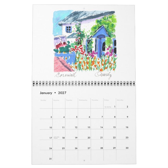 Anglais Country Cottages 2013 Calendrier (Jan 2027)