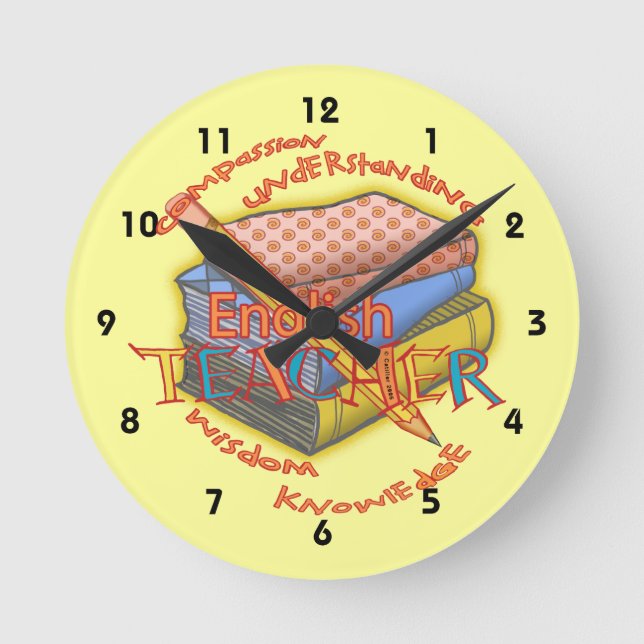 Anglais enseignant Moto personnalisée Horloge (Recto)