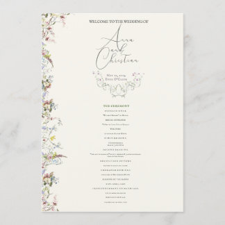 Anglais Garden Party Wedding Programme