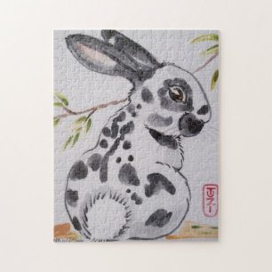Anglais Spot Rabbit Oriental Style Jigsaw Puzzle