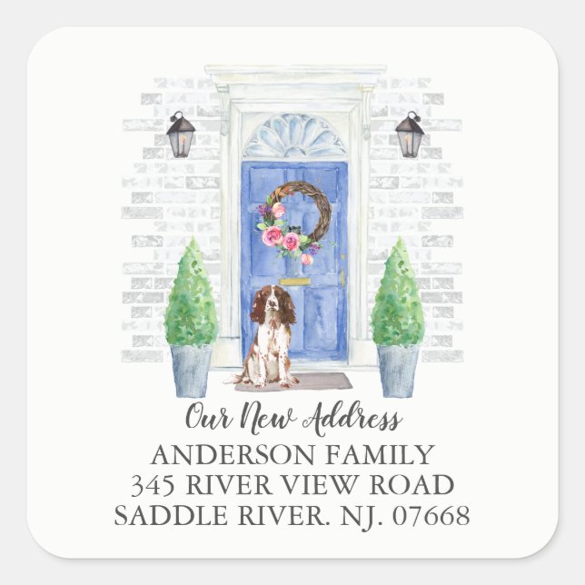 Anglais Springer Spaniel Door Nouveau Étiquette d' (Devant)