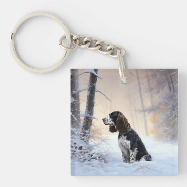 Anglais Springer Spaniel Laissez-le neiger Noël (Devant)