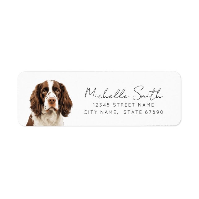 Anglais Springer Spaniel Retourner l'adresse Étiqu (Devant)