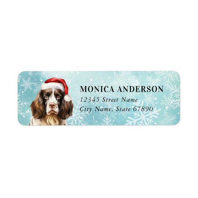 Anglais Springer Spaniel Retourner l'adresse Étiqu (Devant)