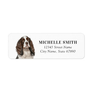 Anglais Springer Spaniel Retourner l'adresse Étiqu
