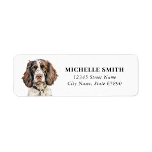 Anglais Springer Spaniel Retourner l'adresse Étiqu