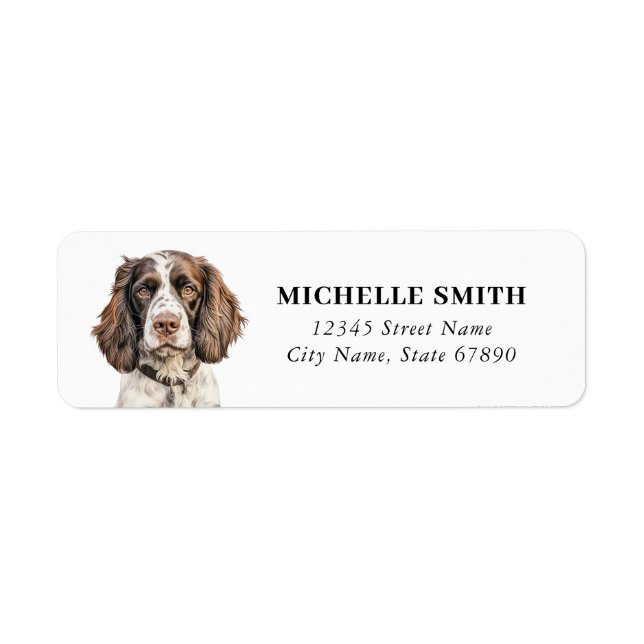 Anglais Springer Spaniel Retourner l'adresse Étiqu (Devant)