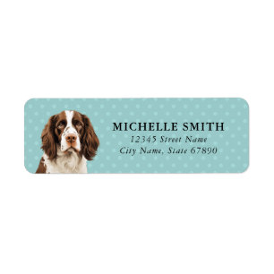 Anglais Springer Spaniel Retourner l'adresse Étiqu