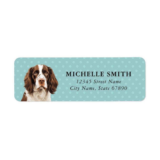 Anglais Springer Spaniel Retourner l'adresse Étiqu (Devant)