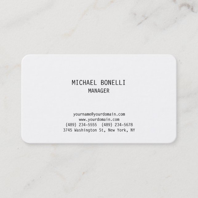 Angle arrondi simple blanc gestionnaire carte de v (Devant)