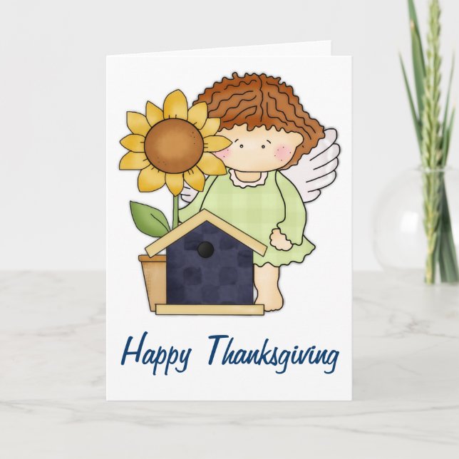 Angle d'automne avec carte Bon thanksgiving de tou (Devant)