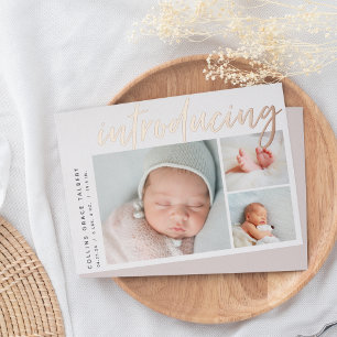 Angle moderne   Trois Faire-part de naissance phot