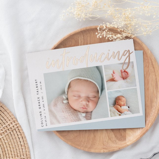 Angle moderne | Trois Faire-part de naissance phot (Créateur téléchargé)
