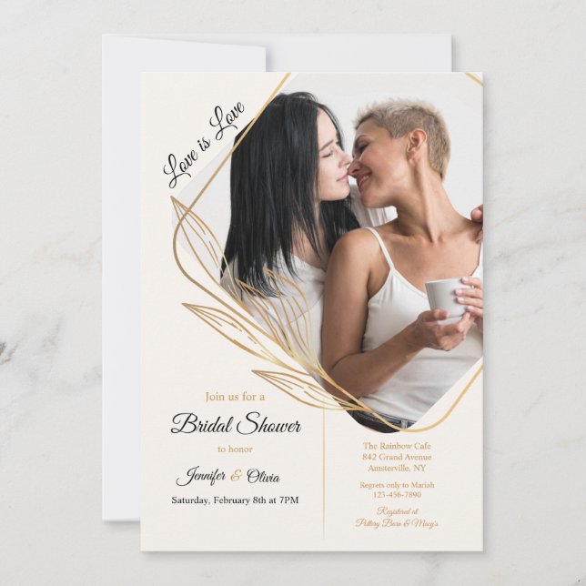 Angle Photo Bridal Shower Invitation (Devant)