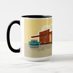 Angle Roof Mid Century Modern House Mug