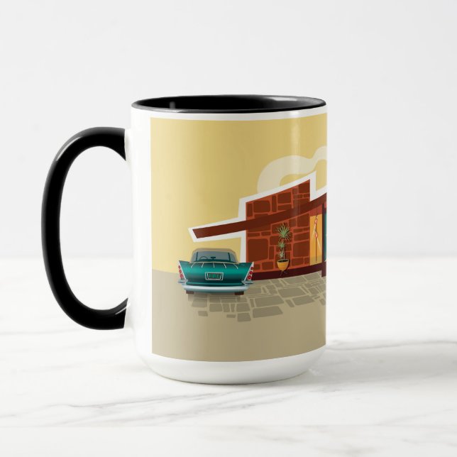 Angle Roof Mid Century Modern House Mug (Left)
