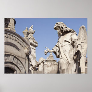 Angle Statue Close Up in La Recoleta Cemetery Poster