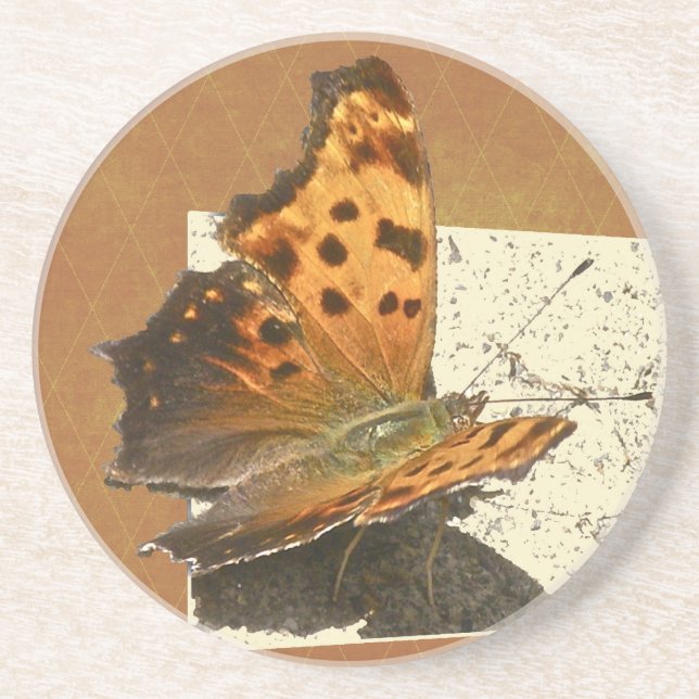 Angle Wing Comma Butterfly Series Coaster (Front)