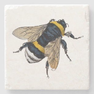 Angled Bumble Bee Stone Coaster